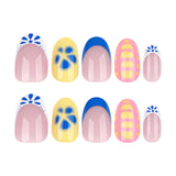 Foreign trade hot-selling wearable fake nails short short round manicure pieces French simple wearable fake nails