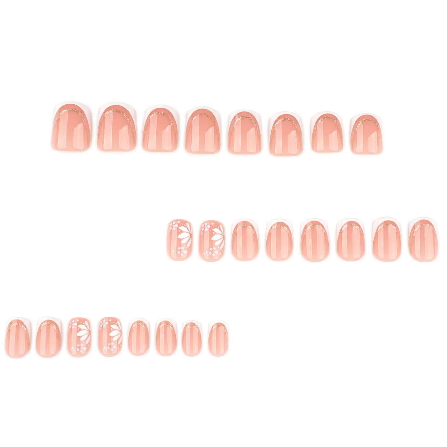 Simple and fresh French white short square press-on nails