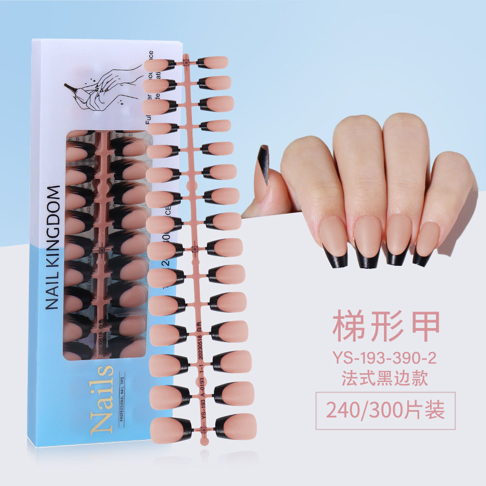 Nail Tips New French press on nails 240 pieces boxed fake nail manicure work in progress matte full sticker French nail piece