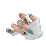 Uñas postizas exóticas hechas a mano con acabado de ojo de gato | 365nails