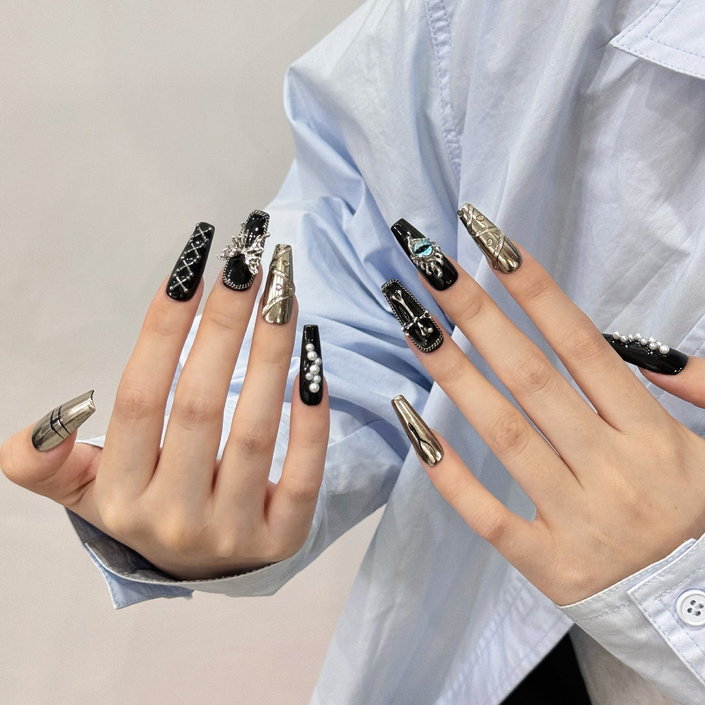 Pure handmade press on nails nail art fake nails beauty | 365nails