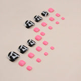 Unhas postiças da moda Barbie rosa doce menina vaca padrão vestindo armadura destacável acabada unhas postiças armadura atacado 24 peças | 365 unhas