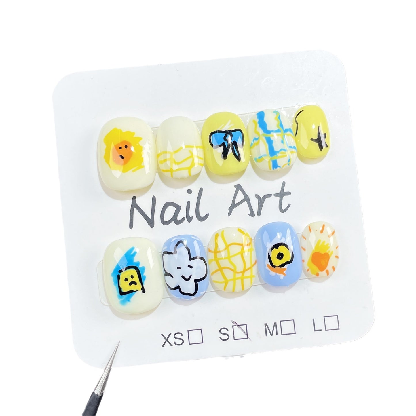 Cartoon Cute Handmade Press-on Nails Childlike Hand Painted Wearing Fake Nail Patch Wholesale|365nails