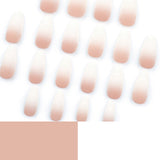 Simple pink white gradual change manicure fake nail white curve press on nails short almond nail patch removable nail piece|365nails