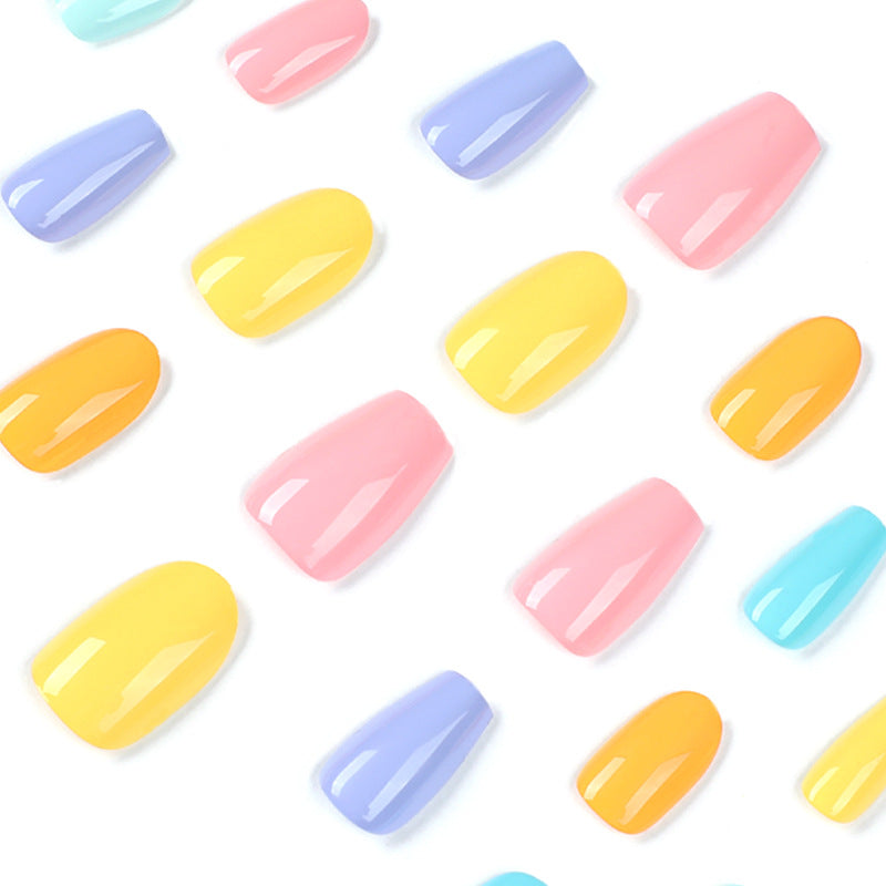 Press-on nails wholesale five-color removable manicure short ballet medium round double spell manicure patch wholesale nail nails|365nails