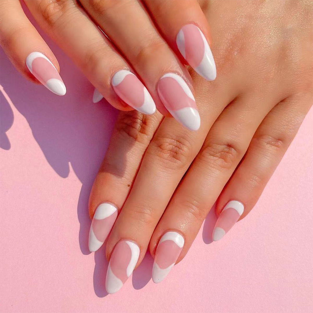 Série simples unha francesa branca prensada unha postiça unha removível peça de unha |365nails