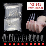 Nail Tips Long salons press on nails pieces, long tip 120 pieces, boxed transparent thin dog lengthened art nail pieces, women