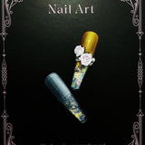 Title Stardust Rose | Sugar-Ice Amber Art Series Press-On Nails