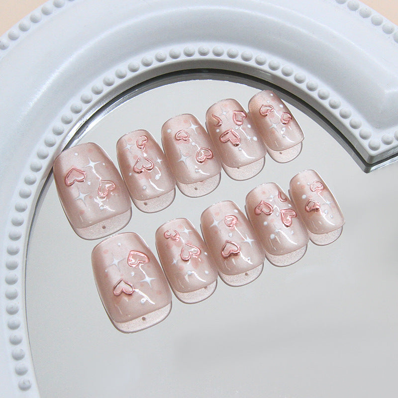 Pontas de unha pré-fabricadas, unhas brilhantes, estrela tridimensional, amor, olho de gato, divertidas, doces, versáteis, peças de arte para unhas, 30 peças|365nails