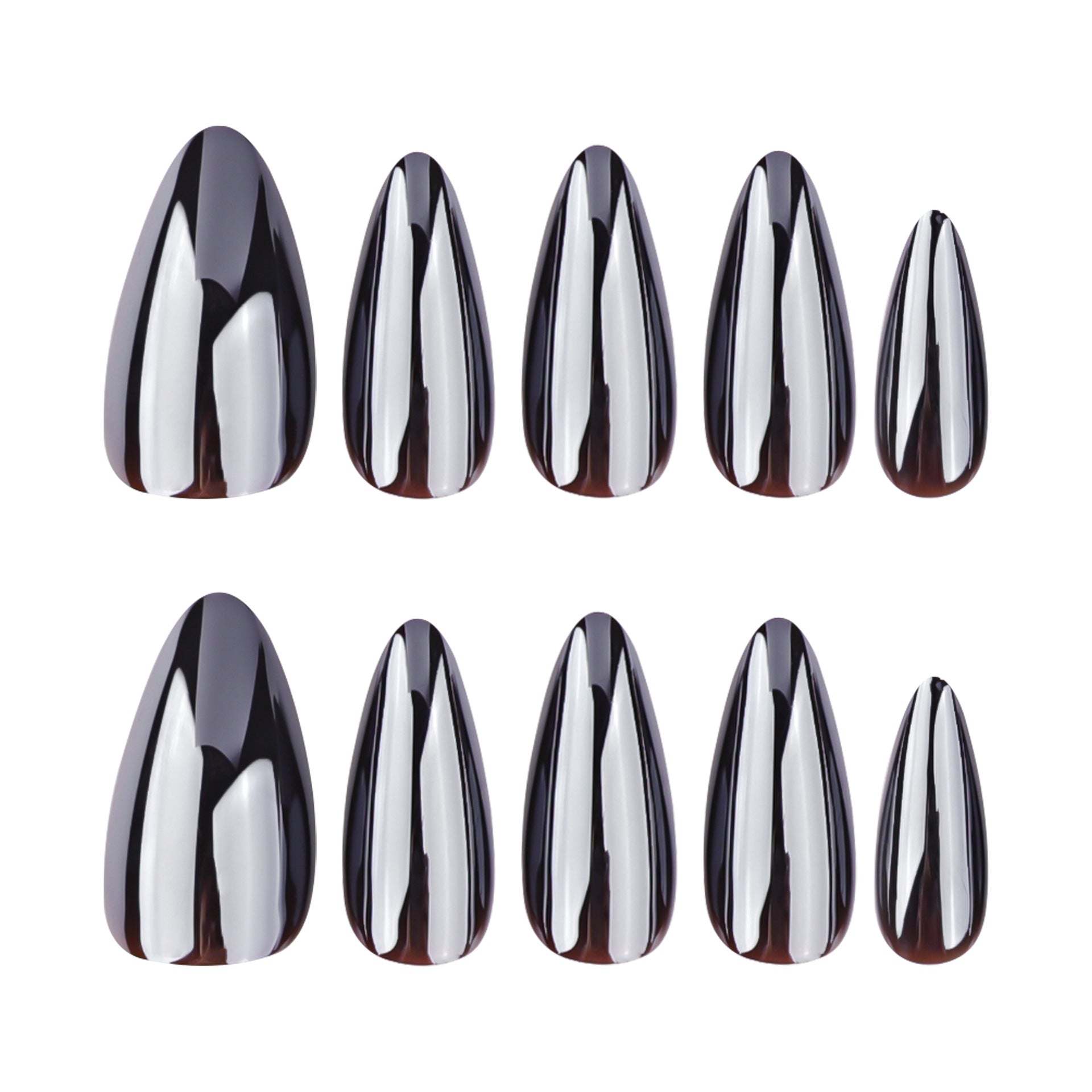 New European and American popular cross-border personalized black coated nail piece, simple short almond wearing nail piece wholesale