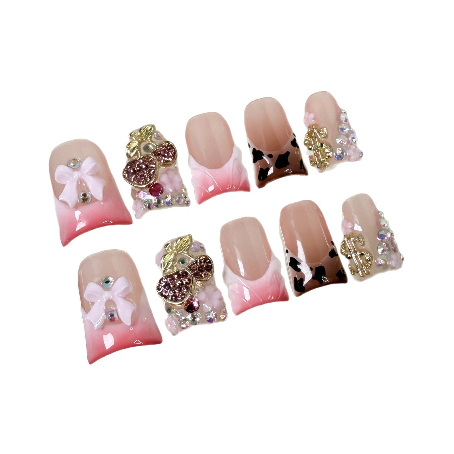 Pistola de pulverização de unhas bico de pato, mudança gradual de gelo através de manicure francesa em relevo, removível, vestível, puramente artesanal|365nails