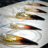 Title Molten Gold Nightberry | Baroque Pearl Art Series Press-On Nails