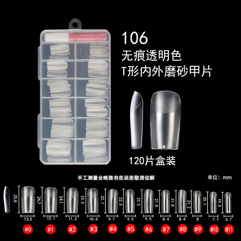 Nail Tips Wear the full number of nail pads, no carving and matte, all pasted without traces 120 pcs, patch manicure, transparent trapezoidal fake nails