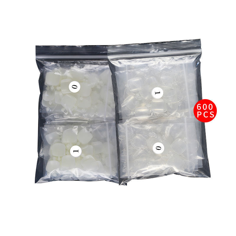Nail Tips New toenail slices 600 pieces in a bag, transparent short toenail slices, all pasted with light and thin toenail nail slices