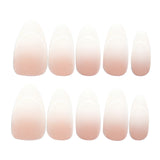 Simple pink white gradual change manicure fake nail white curve press on nails short almond nail patch removable nail piece|365nails