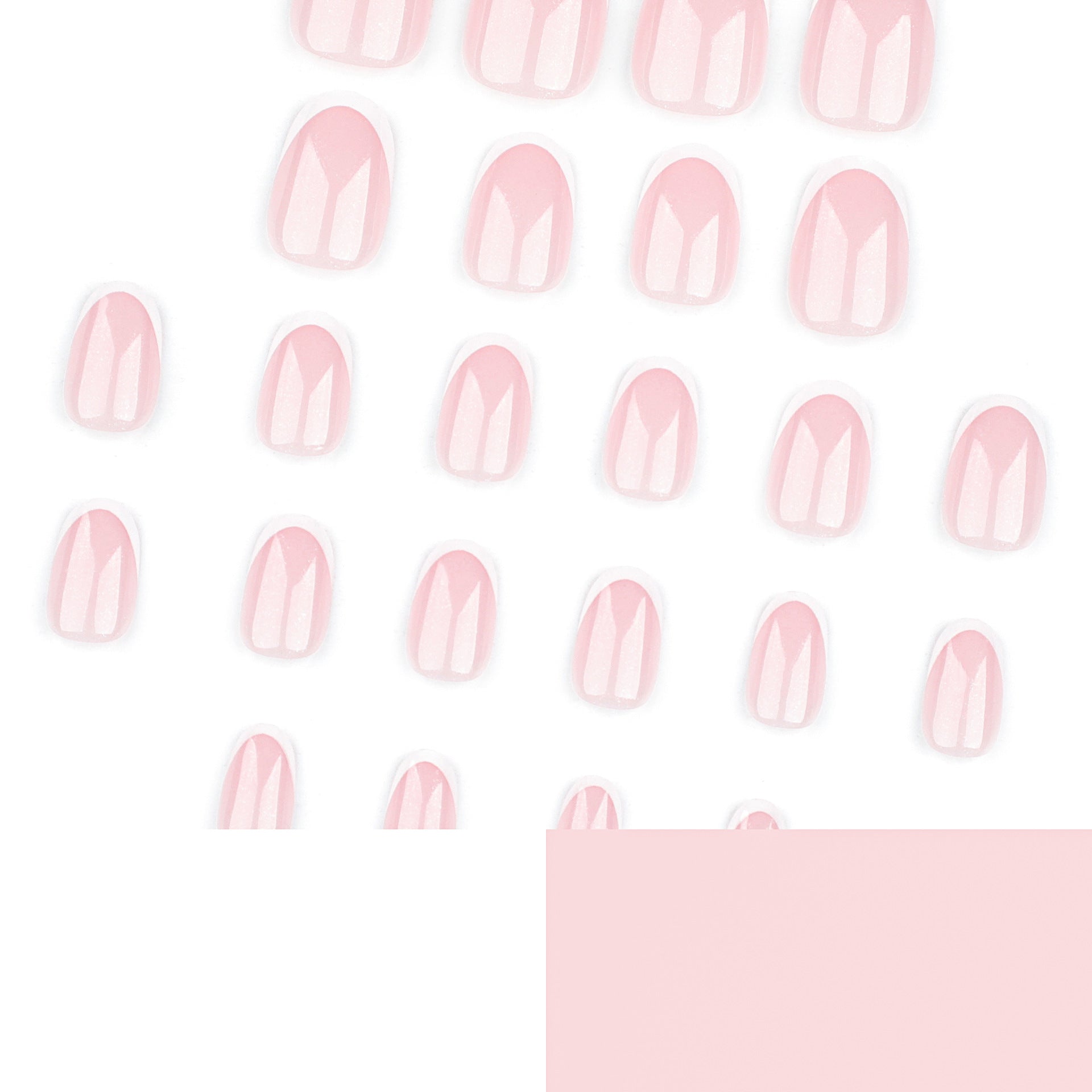 Classic French Wearable Nail Short Short Round Nail Art Naked Powder Wearable False Nails Removable Nail Products Wholesale