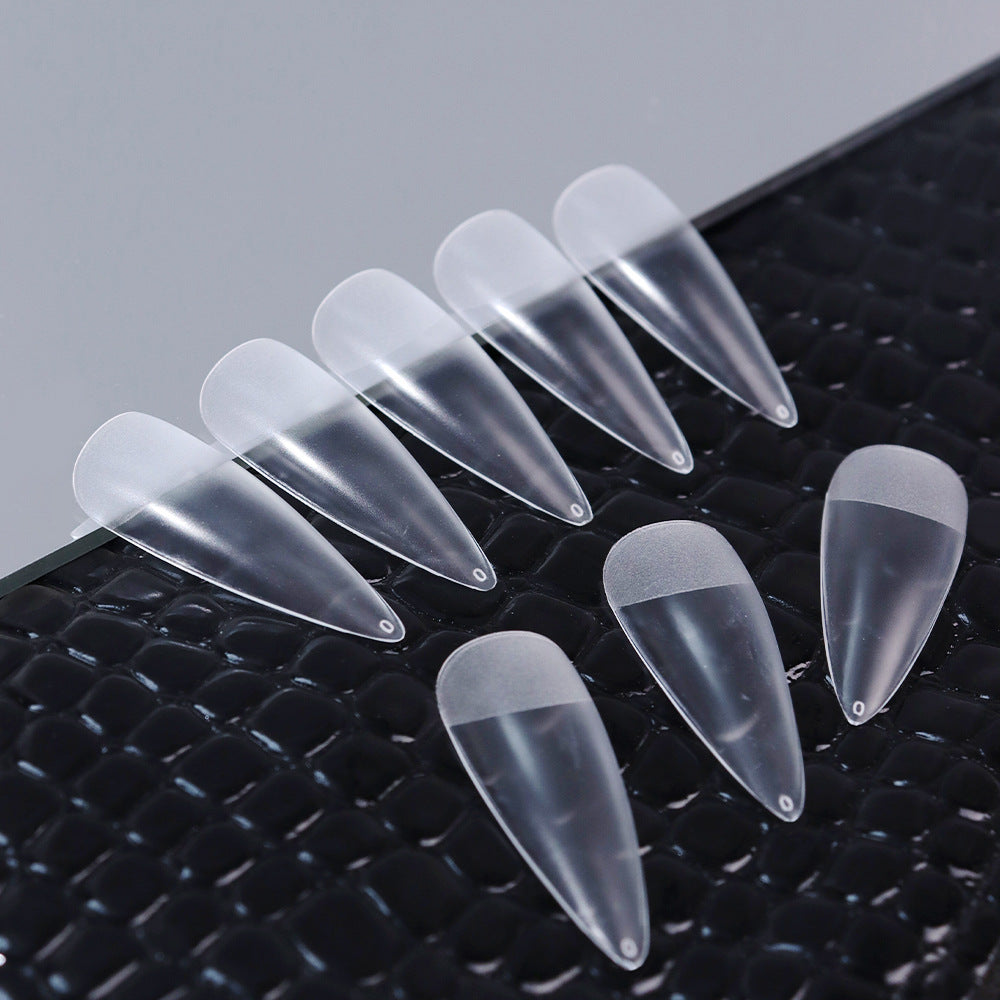 Nail Tips Transparent semi-matte nail art, special nail piece for press on nails piece, no trace 240 pieces, broken piece box, full sticker, matte fake nail.