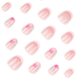 Simple French Rose Pink press on nails Color Flower Fresh Wearing False Nail Short Round Nail Art Nail Film|365nails