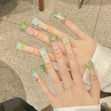 Duckbill Shape cute love cute three-dimensional bear dopamine press-on nails art | 365nails