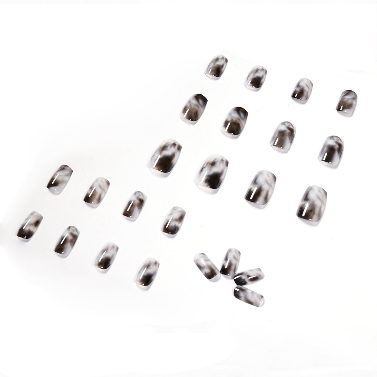 Unhas falsas com acabamento em estilo escuro e frio, remendo de unha removível, remendo de unha, peça de unha 365nails