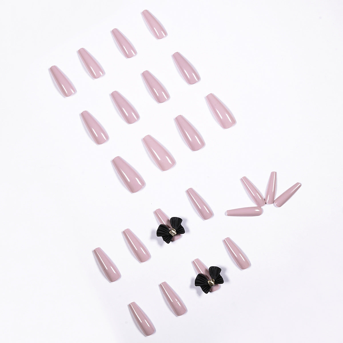 Long Ballet Wear Nail Finished Long Taro Purple Bow False Nail Nail Patch Nail Patch Removable|365nails