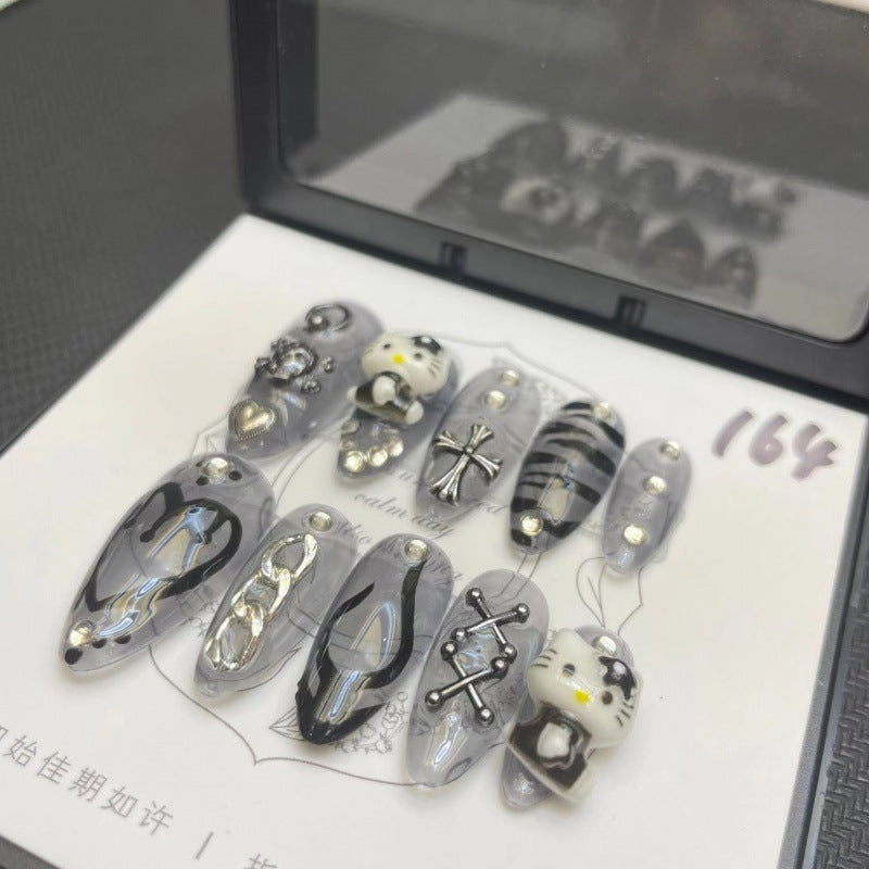 Unhas postiças para Halloween, decoração de unhas de Halloween, produto finalizado | 365nails