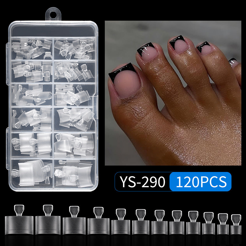 Nail Tips hot-selling wearing toenail pieces, half-sticker matte, no-carving and grinding short 120-piece boxed patch foot fake nails