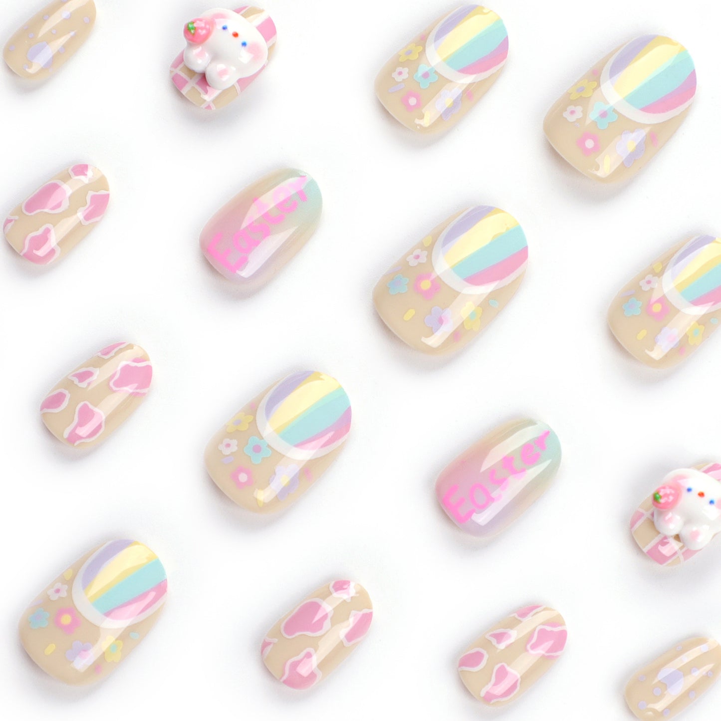Easter manicure cute cartoon rabbit press-on nails fake nail nail piece wearable nail sticker nail piece|365nails