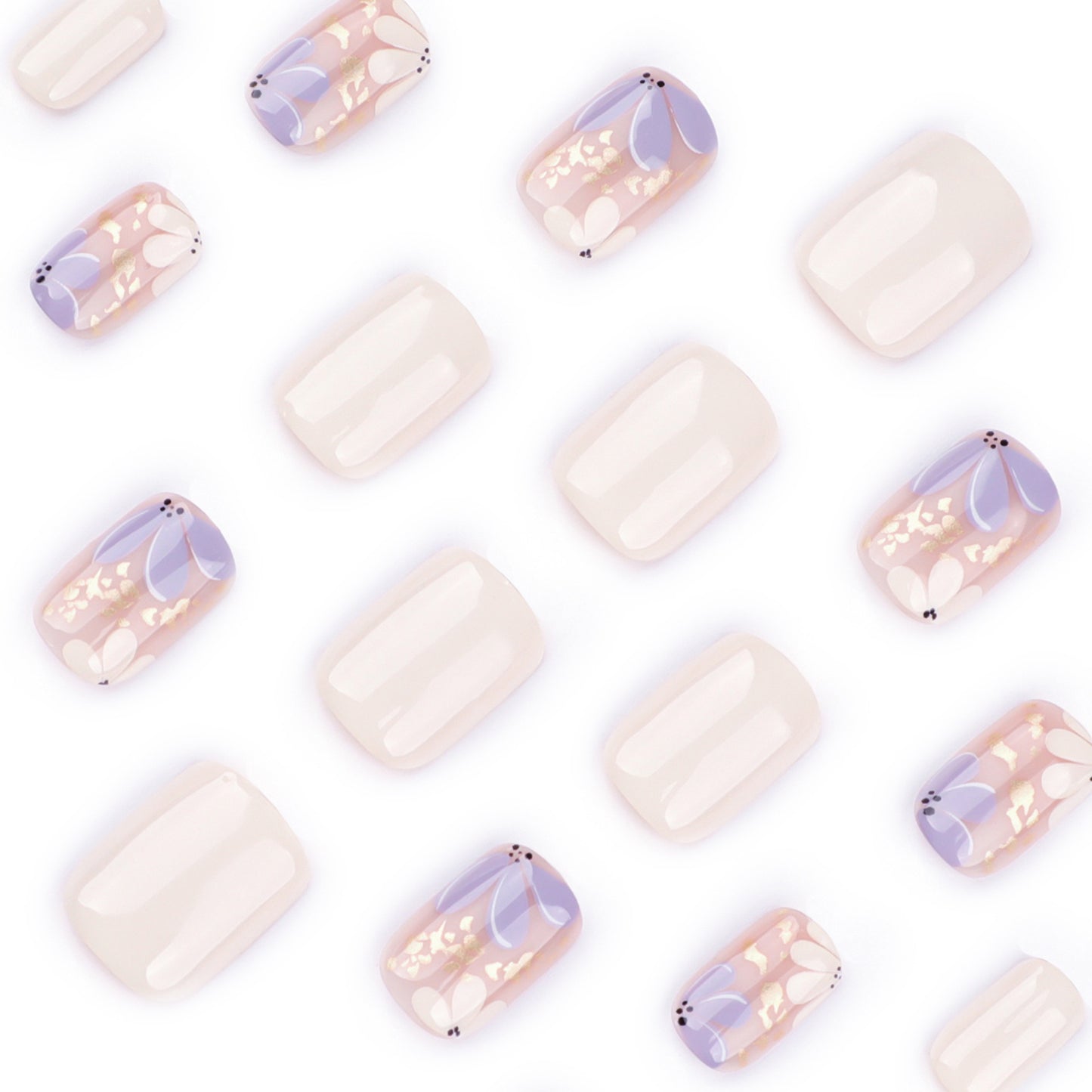 hot-selling spring and summer new products ins wind press-on nails pads sweet floral fake nails short square nail pads wholesale|365nails