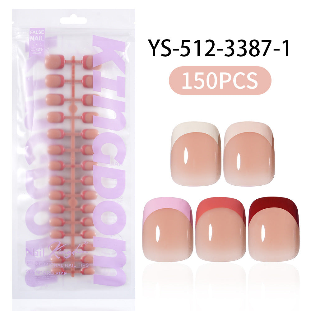 Nail Tips press on nails explosion five-color French manicure glossy high-end square removable patch fake nail nail piece