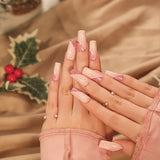 Christmas snowflake love snowman manicure short almond