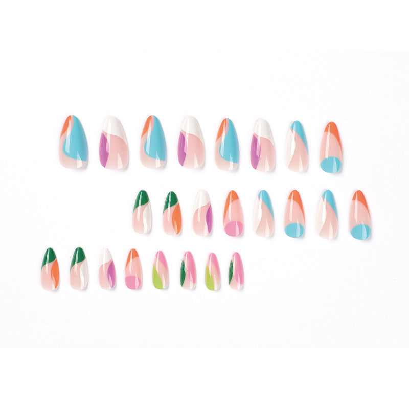 Multi-color French Edge Nail Wholesale Press on nails Medium and Long Nail Press on nails Finished Product Wholesale|365nails