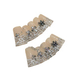 Croxin Cross Hand Painted French Spider Web  Duckbill Shape Removable Wearable nails | 365nails