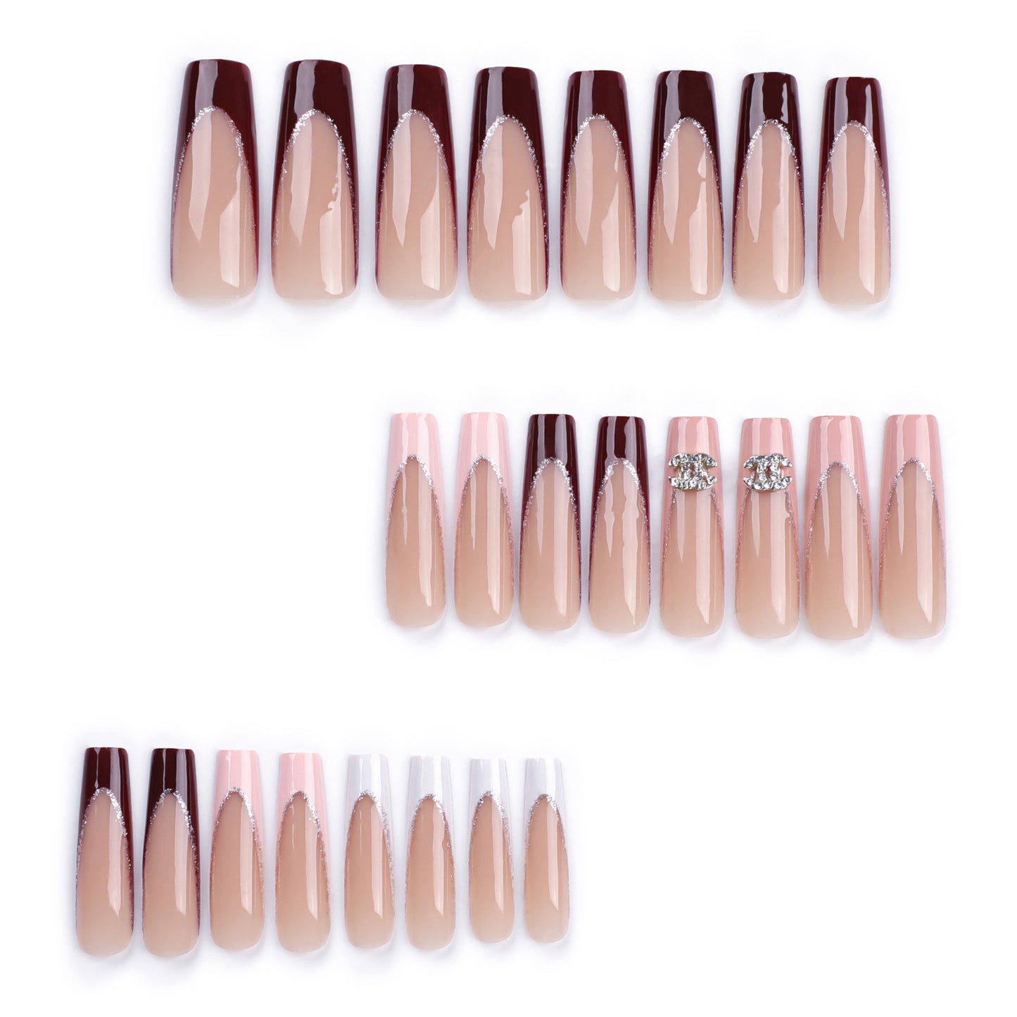 French Maillard white long square manicure finished product wholesale|365nails