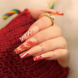 Christmas snowflake love snowman manicure short almond