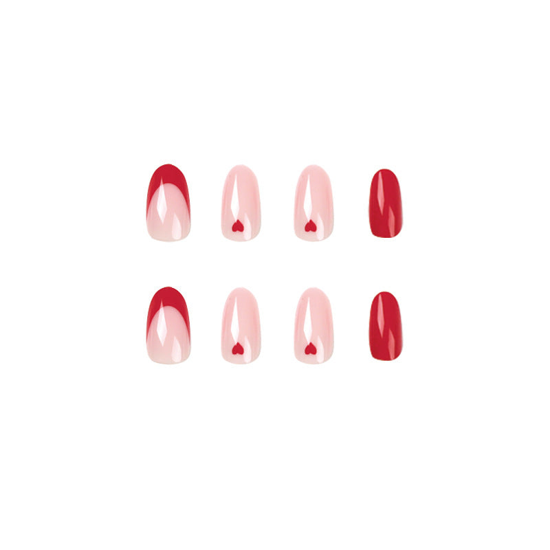 nails art Press on nails, French red edge Press on nails wholesale, red love nails wholesale nails|365nails