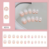 Unhas decoradas com flores de coelho fofo para crianças, 24 peças | 365 unhas