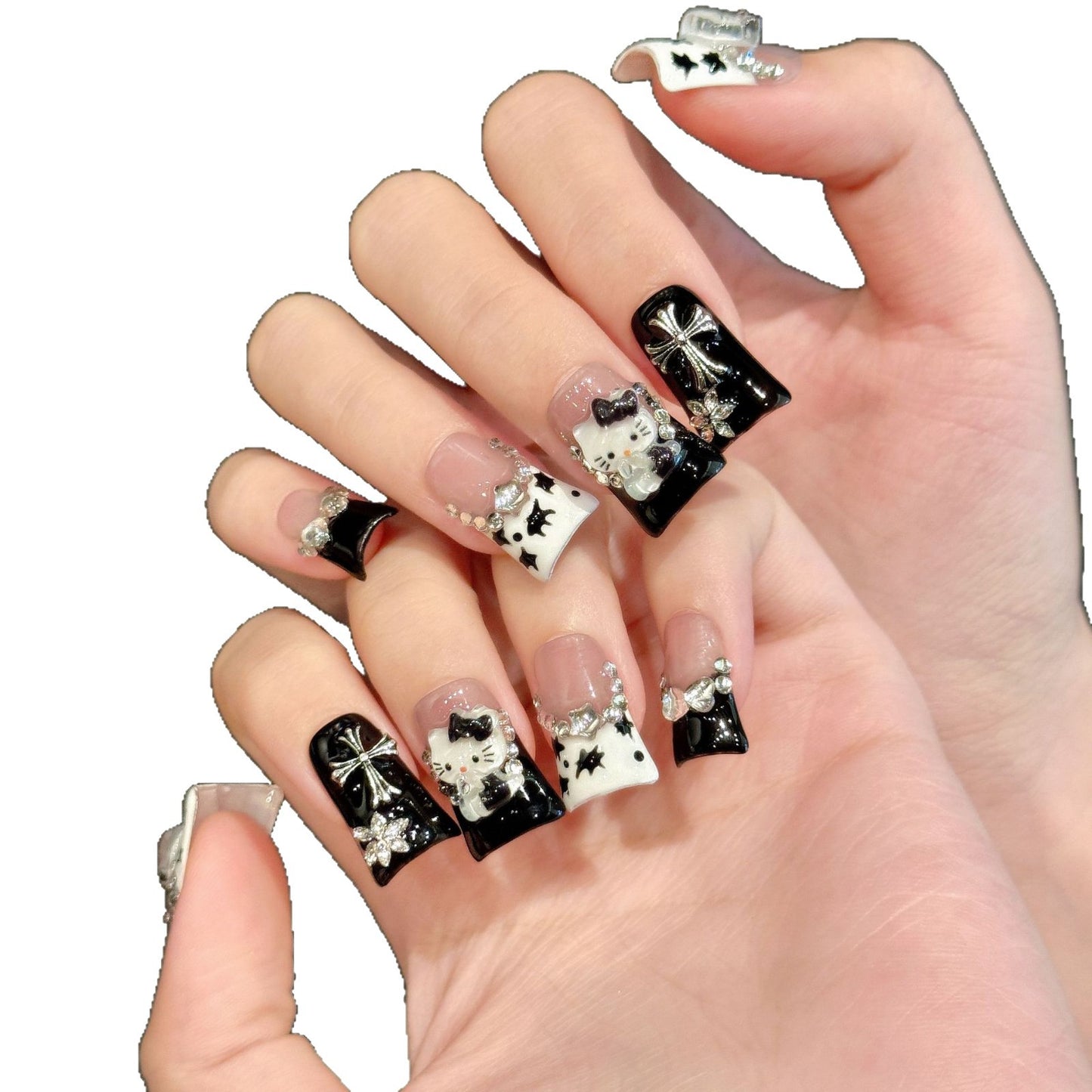 Short Duckbill Shape Milk French Cartoon Cute Short Handmade Wear nails | 365nails