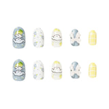 Yugui, una celebridad de Internet con un adorable dibujo animado de perro con armadura, uña redonda corta, producto terminado, uña con lazo al por mayor | 365nails