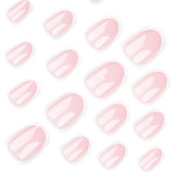 Classic French Wearable Nail Short Short Round Nail Art Naked Powder Wearable False Nails Removable Nail Products Wholesale