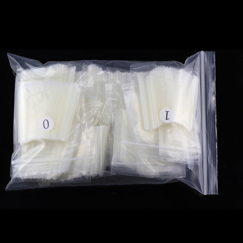 Nail Tips Amazon popular nail piece NO C extended water pipe nail patch 504 pieces boxed transparent semi-sticker XXXL fake nails