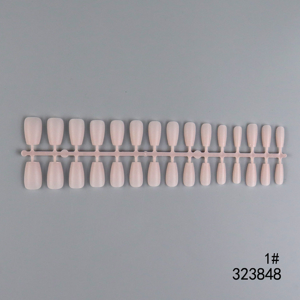 Nail Tips Solid color matte seamless press on nails patch 30 pieces strip multi-color full sticker short fake nail patch, wholesale