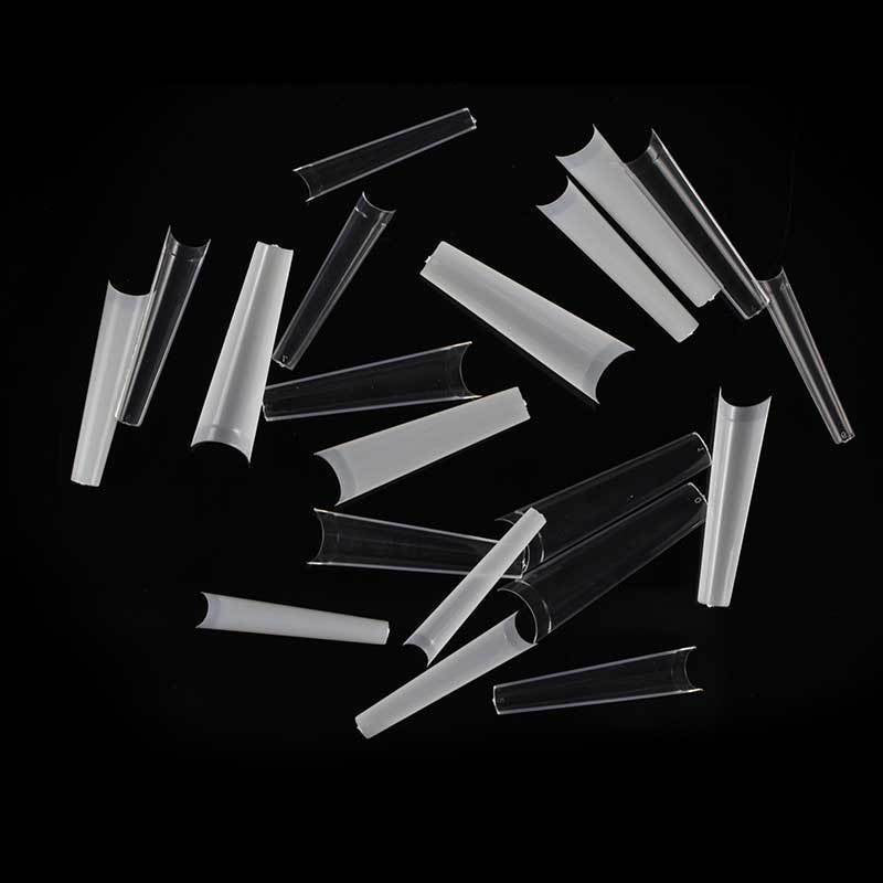 Nail Tips nail pads lengthened XXL not C denim armor 200 pcs boxed seamless transparent French semi-sticker fake nails wholesale