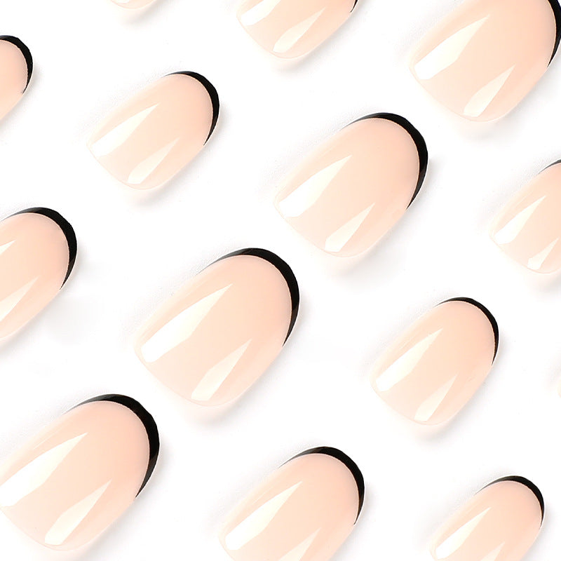 Wearing nail short black French wearable nail patch Wearing nail piece Nail piece Wearable finished nail