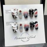 Unhas postiças para Halloween, decoração de unhas de Halloween, produto finalizado | 365nails