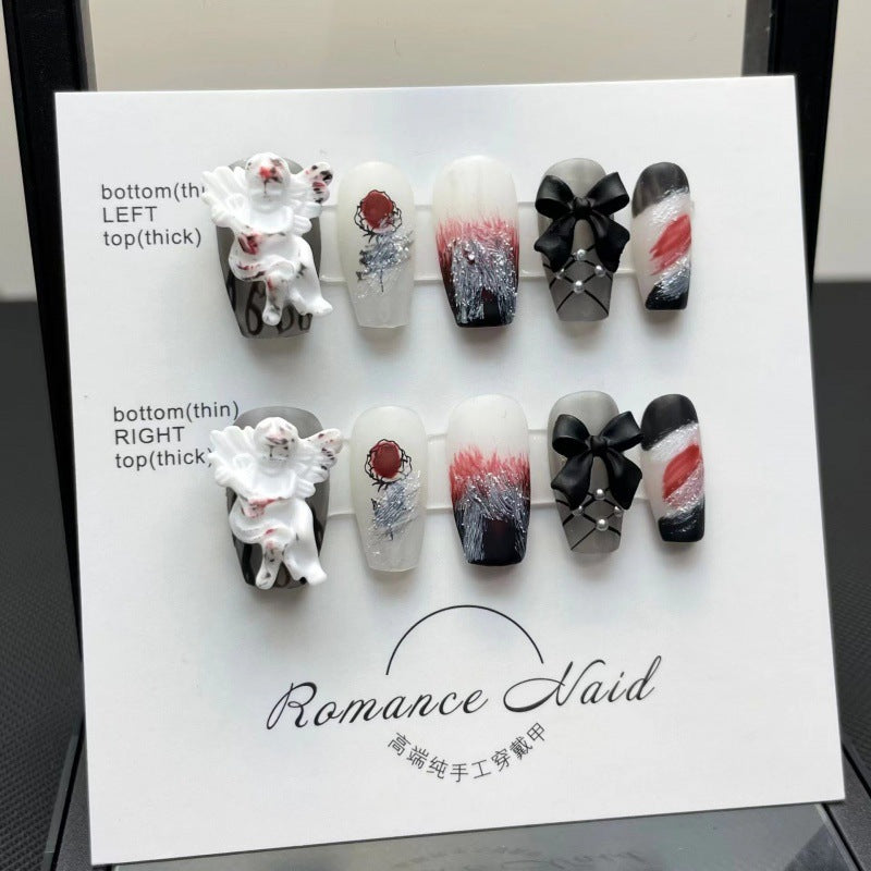 Unhas postiças para Halloween, decoração de unhas de Halloween, produto finalizado | 365nails