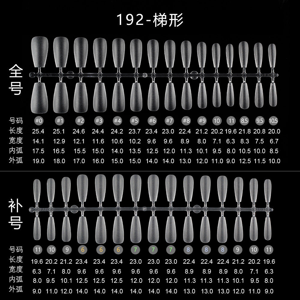 Nail Tips Transparent nail piece wholesale 30 pieces, full number, light and thin, full sticker, trapezoidal non-marking, wear-free patch, frosted nail piece