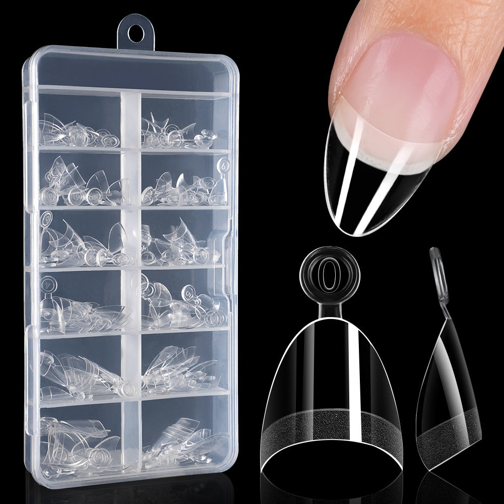 Nail Tips nail film short transparent semi-matte and semi-sticker French non-marking ultra-thin nail film simple 120 fake nails