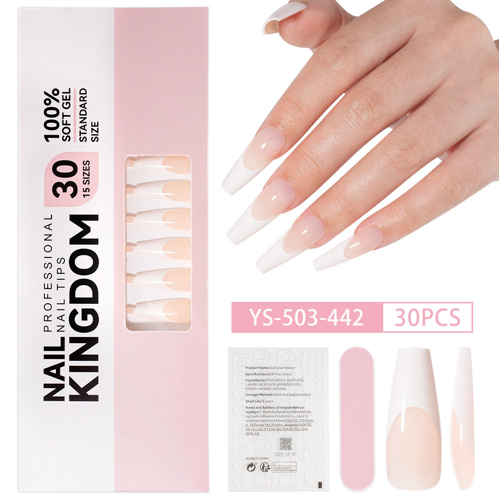 Nail tips French press on nails, simple long ladder manicure removable fake nails 120 pieces, prefabricated nail wholesale