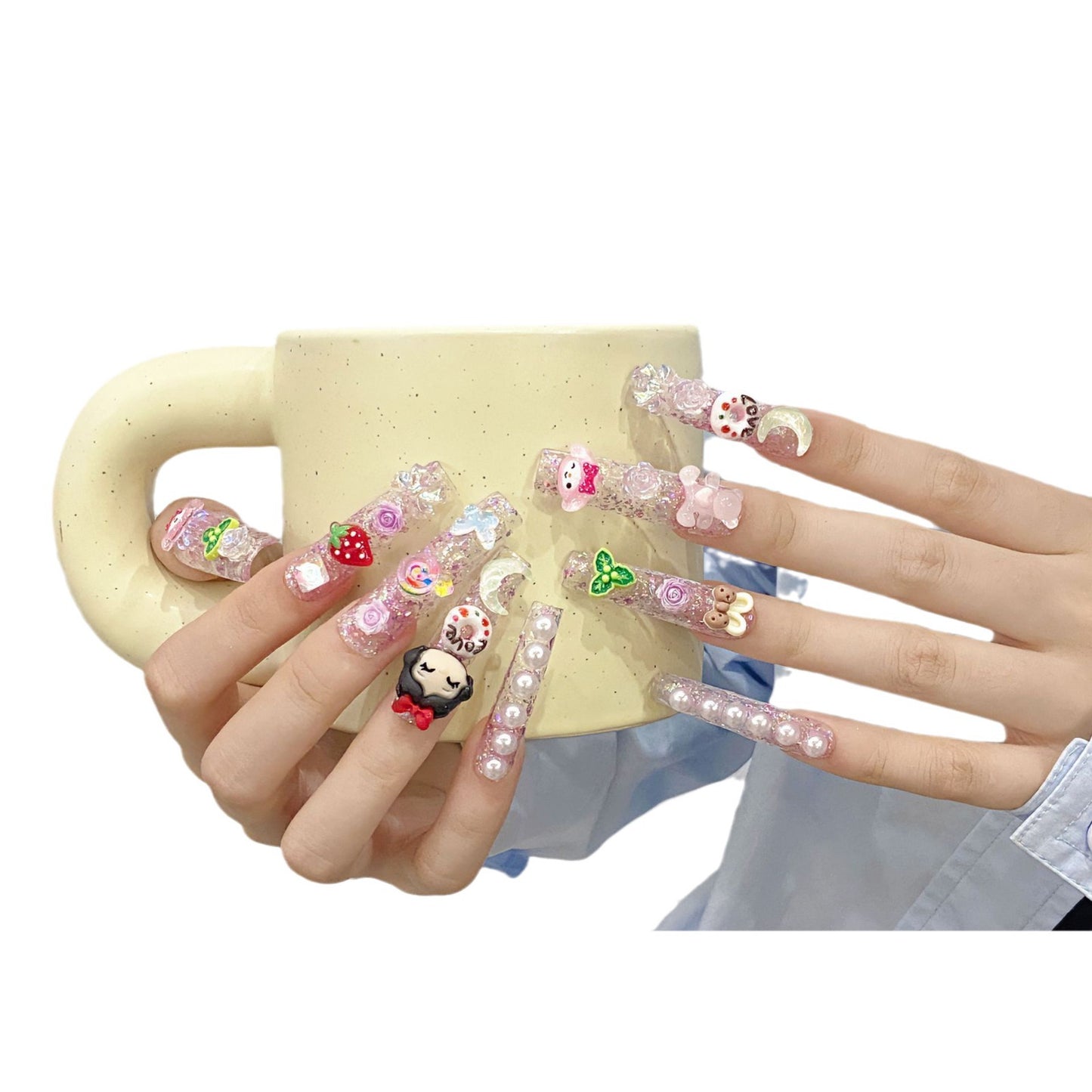 Pure handmade press on nails nail art fake nails beauty | 365nails